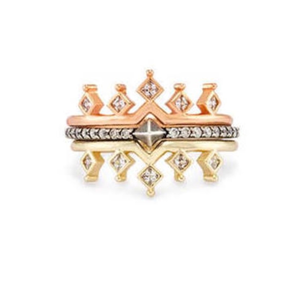 Kendra Scott Lottie stacking rings. Mixed metals.
